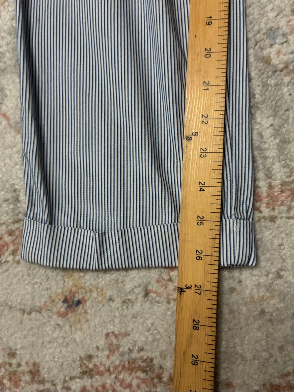 Tommy Hilfiger Light Blue Striped Chinos With AnKle Cuff Size 14 - Picture 8 of 8